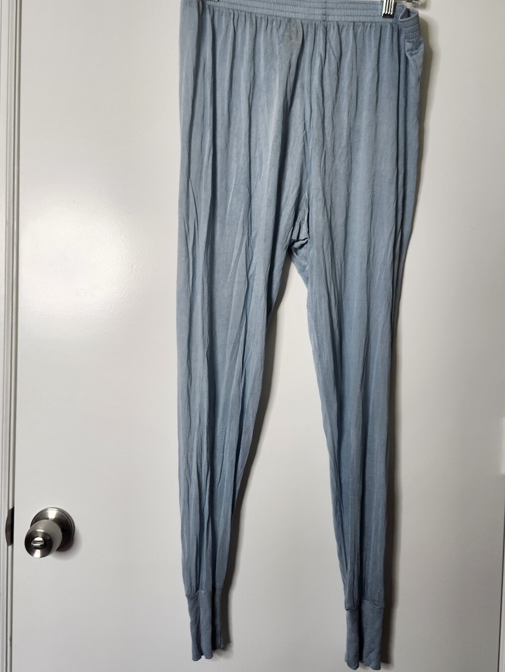 LL Bean Womens Large 100% Silk Base Layer Pajama Underwear Bottom Blue Lightweig